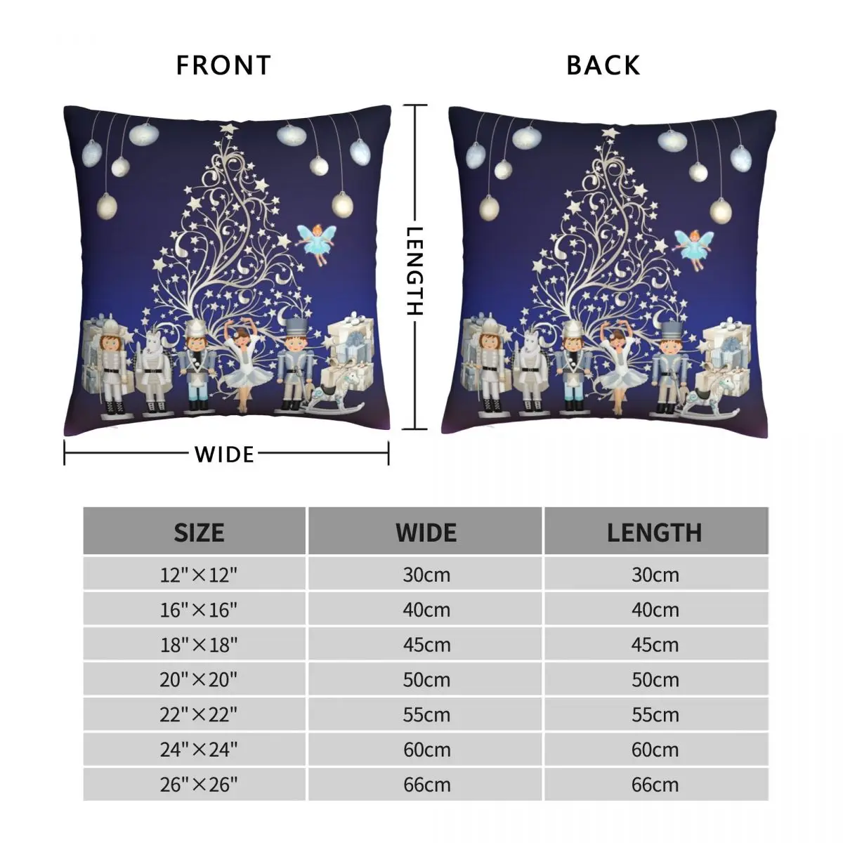 The Nutcracker Ballet Scene Pillowcase Polyester Linen Velvet Printed Zip Decorative Car Cushion Cover