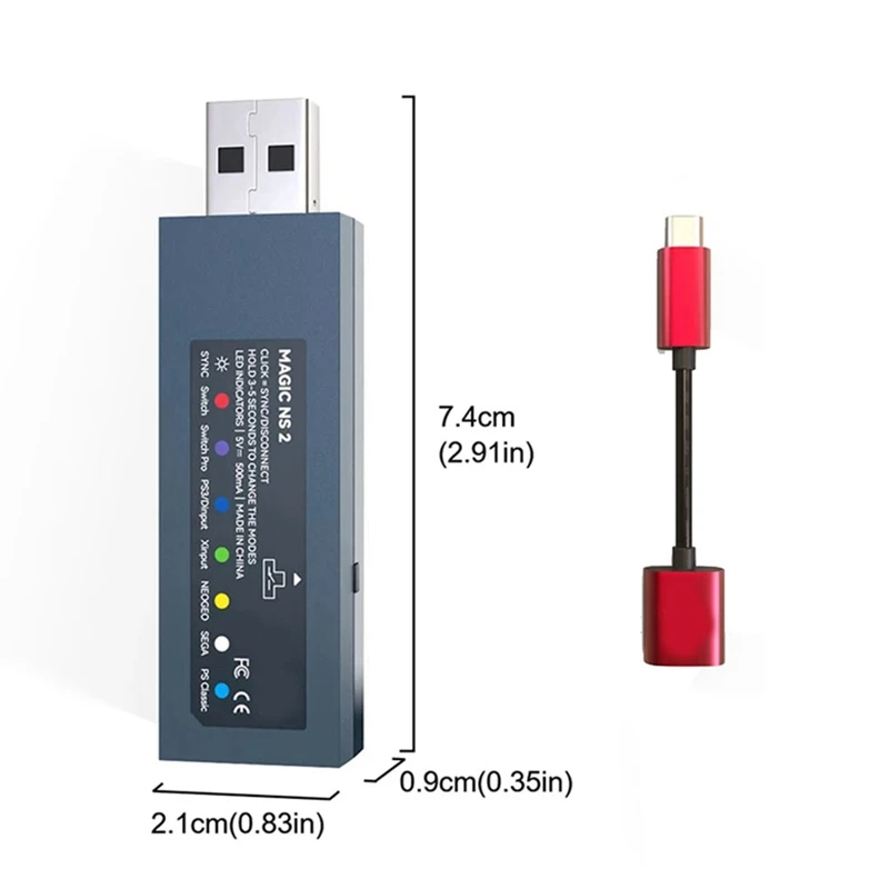 Magia-Adaptador USB NS 2 para controlador, vara de luta para PC NS Switch, NEOGEO MINI, PS5, PS4, One S