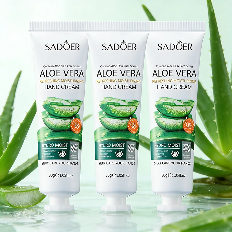 3/5 Stück SADOER Erfrischende Feuchtigkeitscreme Handcreme Aloe Vera Zarte Haut Hydratisiert Beruhigt Trockenheit Schnell Einziehende Handpflege