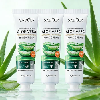 3/5pcs SADOER Refreshing Moisturizer Hand Cream Aloe Vera Tender Skin Hydrate Soothe…