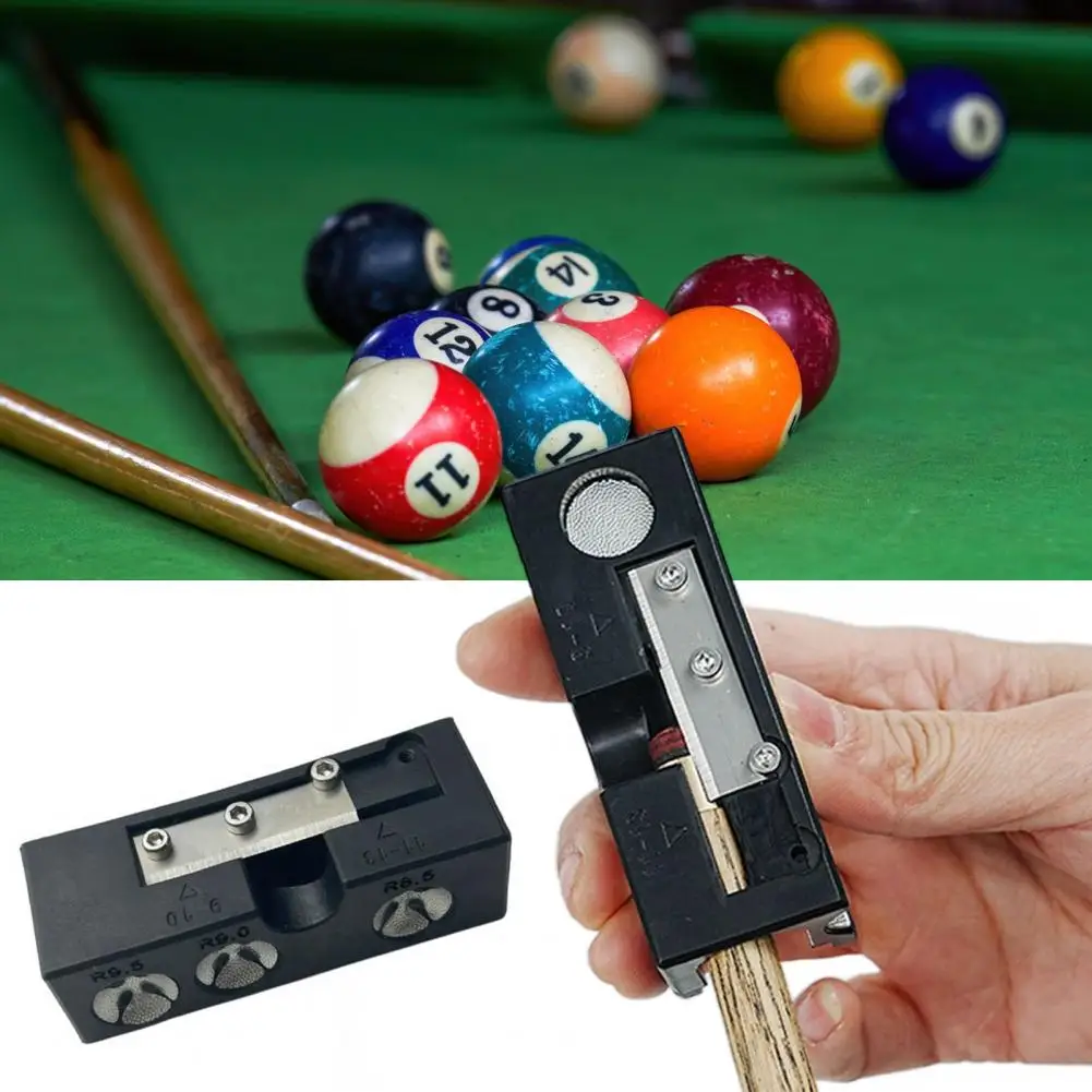 Bilhar Cue Tip Repair Tool, Kit Tip Shaper com 11 1 Grinder Pool Stick, Restauração de cabeça para bilhar