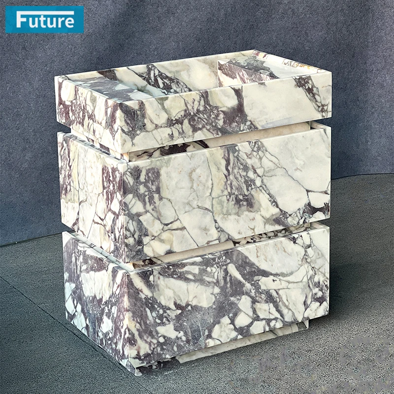 

Marble Bathroom Cabinet Vanity With Wash Basin Sink and Container Drawer Customizable