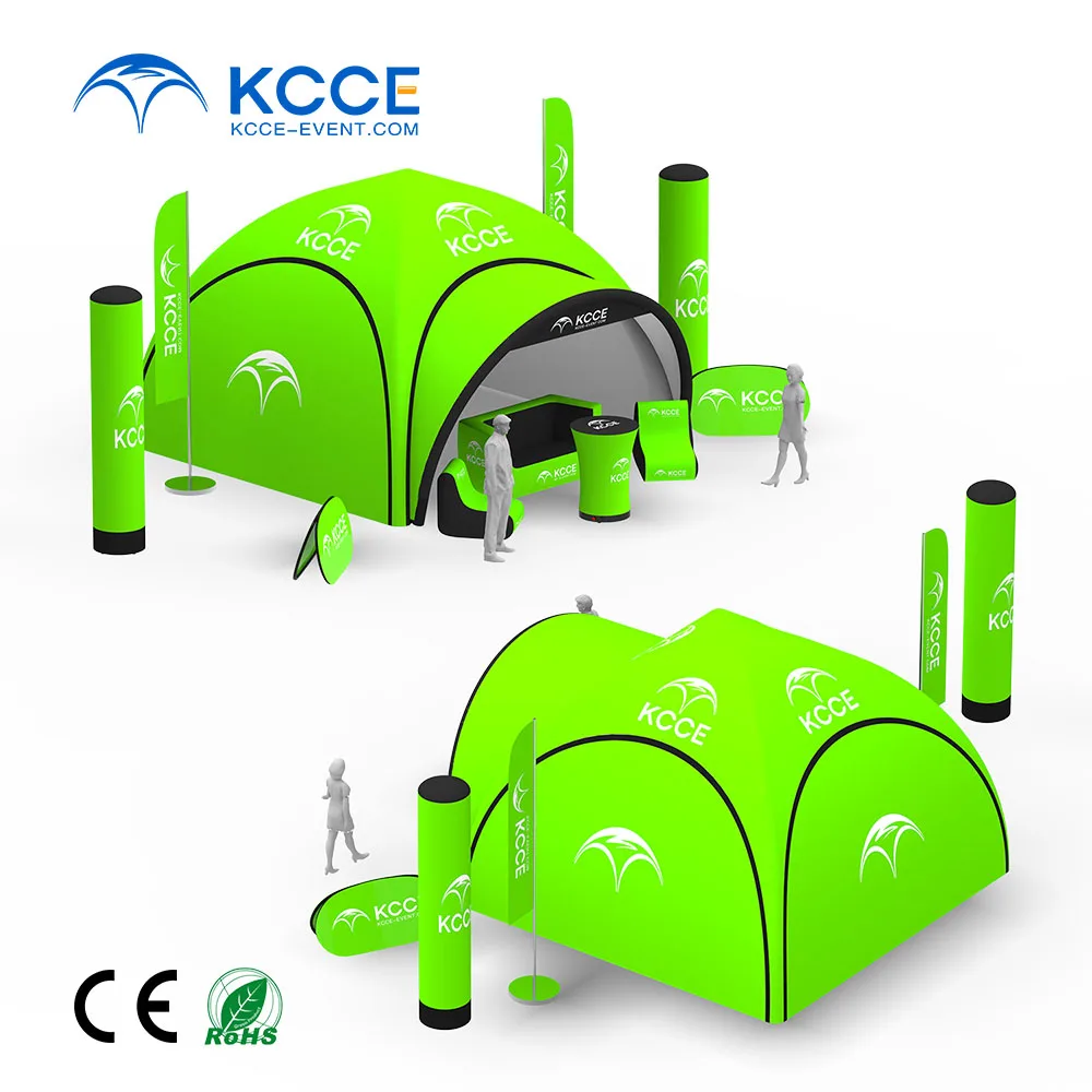 KCCE Easy Setup Custom Printed Large Model Advertising Inflatables Air Spider Tent with TPU Liner for Outdoor Election Campaigns
