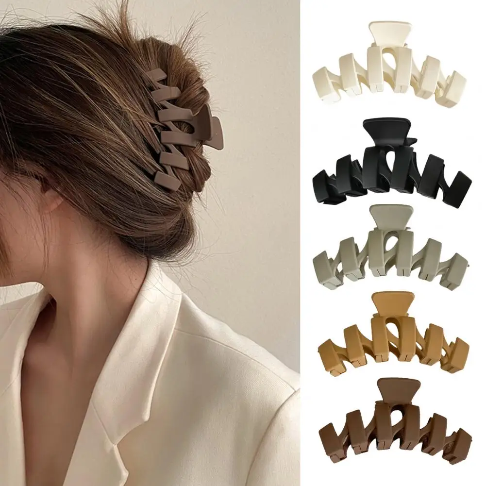 

2023 Large Ponytail Shark Hair Clip For Women Korean Claw Clip Thick Hair Soild Color Crab Hair Clip Barrettes крабик для волос