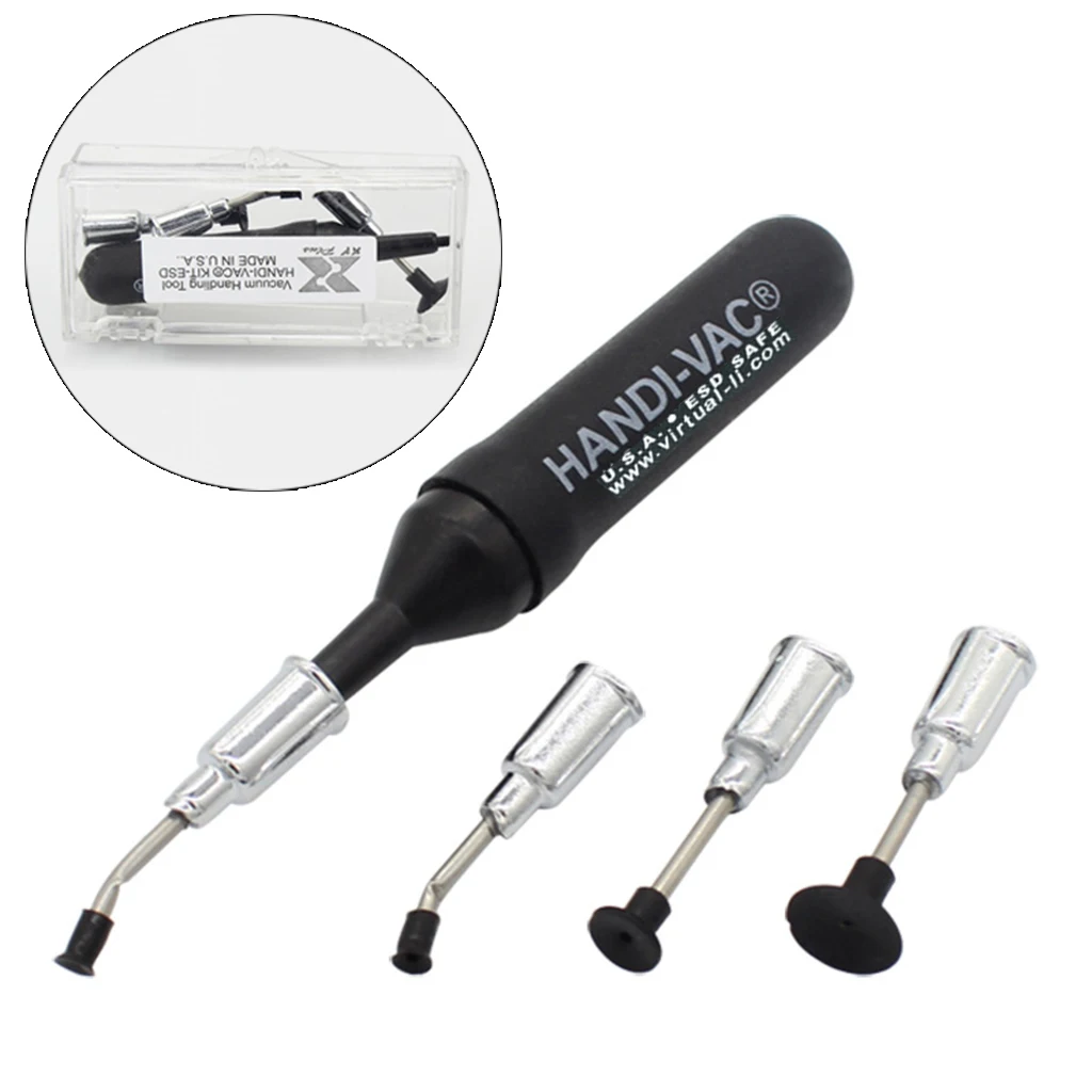 Sucção da Bomba de Vácuo de Bga Que Suga a Pena Anti-estática Mini Smt Smd ic Picker Picker Pega a Ferramenta da Mão do Recolhimento com Cabeçalhos da Sução a