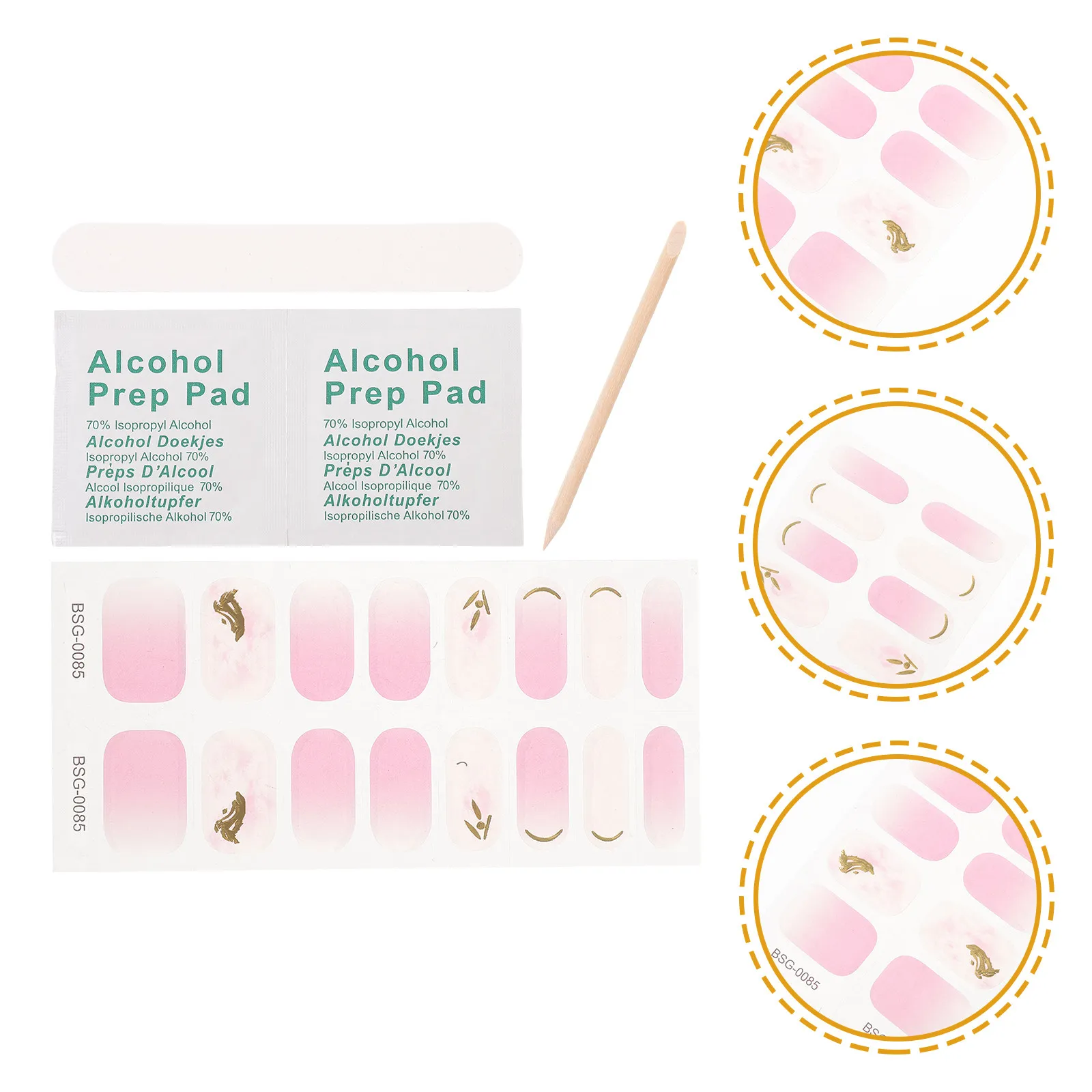 

1Set Semi-Cured Gel Nail Strips for Professional Salon Or Home Use Nail Decor Stickers French Manicure Gel Stickers for Theme