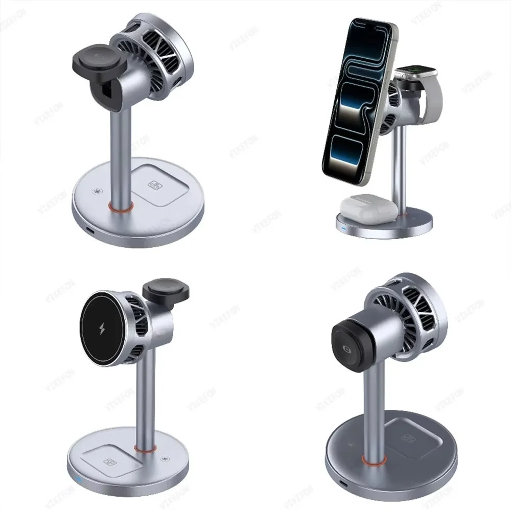 3-in-1 TEC-Kühlung 25W Kabelloses Ladegerät für Magsafe iPhone 17 16 Pro Max Apple Watch 11-3 Airpods Pro 3/2 Schnelllade-Station – Detail 6