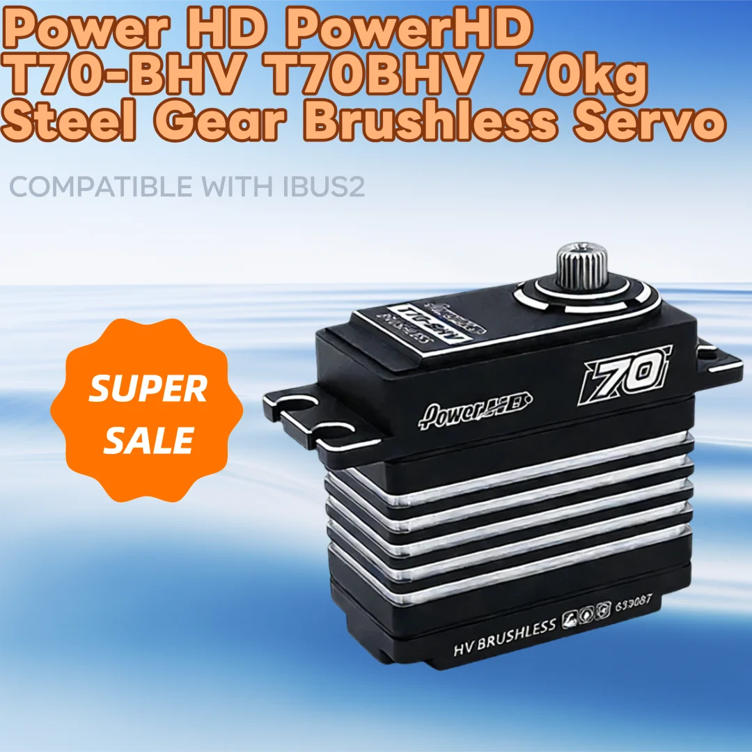 

Power HD PowerHD T70-BHV T70BHV 6-8.4V 70kg Steel Gear Brushless Servo 40.7*20.5*38.7mm for rc model