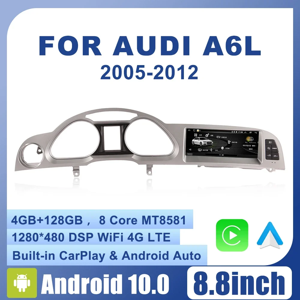 

Co-Pilot Screen 8.8 inch 4+64GB CarPlay for Audi A6L 2005-2009 2010-2011 GPS Car Multimedia Player Navigation Auto Radio Stereo