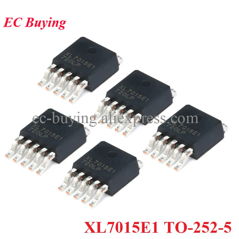 5pcs/lot XL7015E1 TO-252-5 XL7015 7015E1 TO252-5 Buck Step Down DC Power Converter Regulator IC Chip Integrated Circuit Original