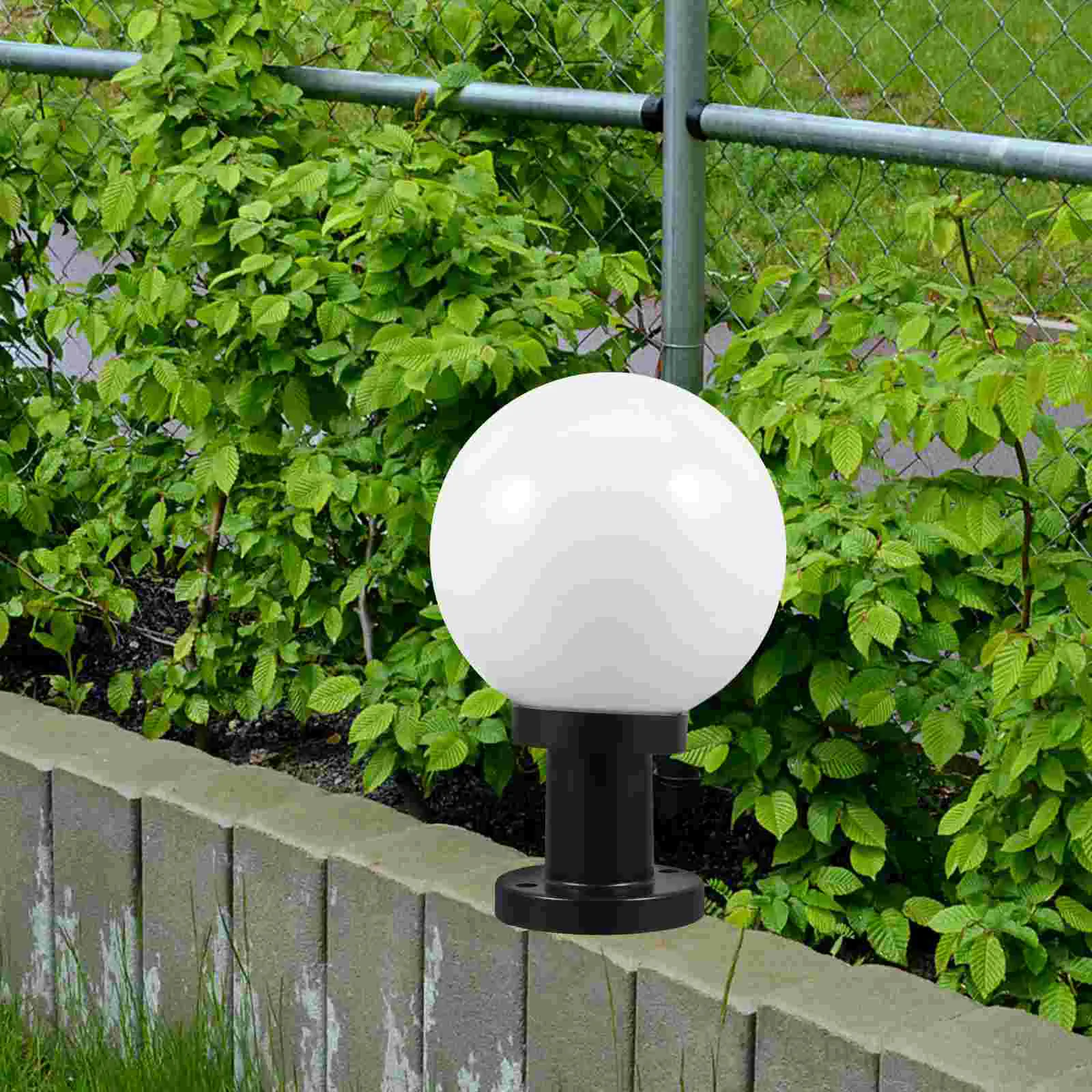 Acrylic Outdoor Post Lights 20cm Round Lampshade Garden Fence Light Fixtures Plastic Simple Style Home Hotel Yard