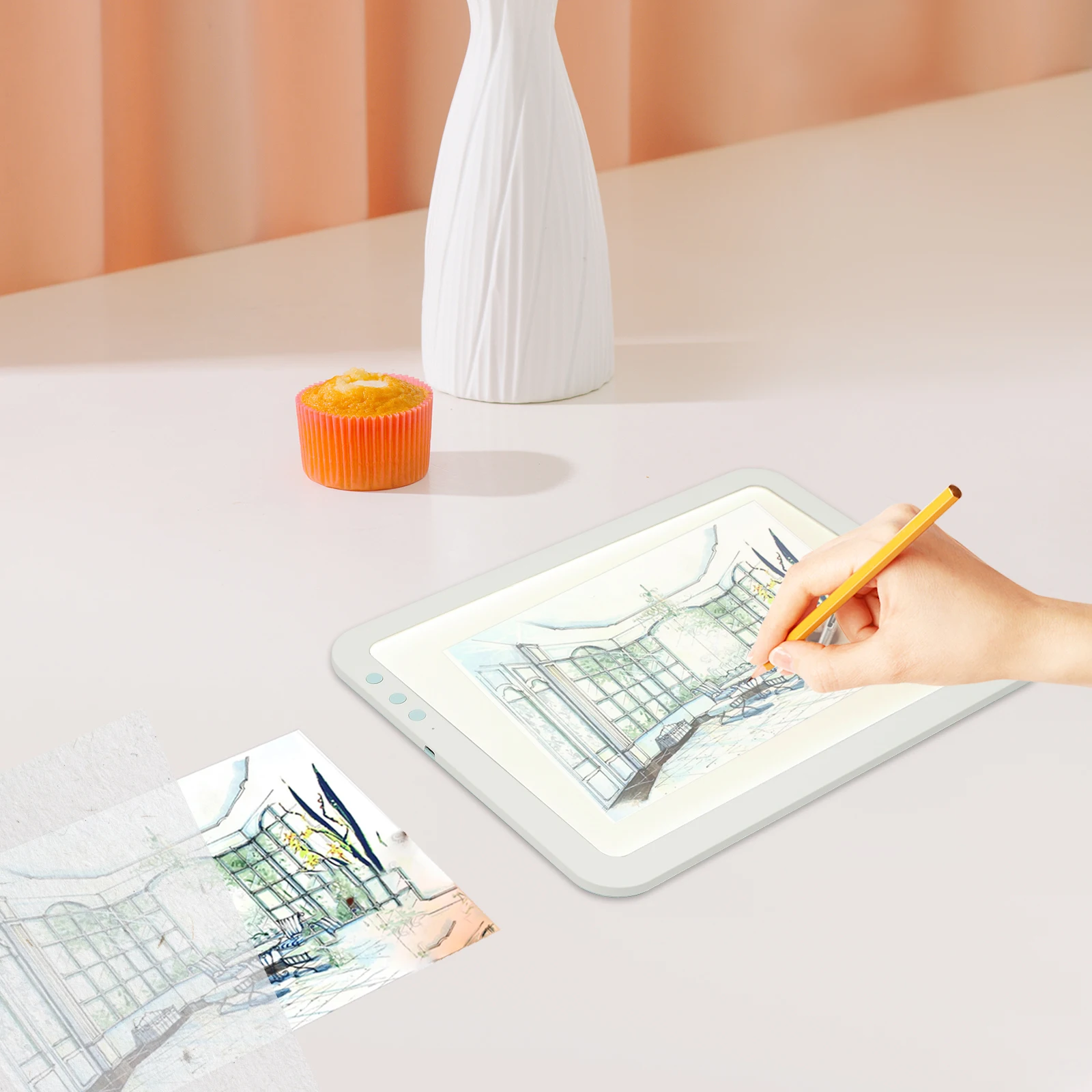 وسادة إضاءة LED مقاس A4/A3، لوحة تتبع قابلة لإعادة الشحن أخضر/أبيض، صندوق إضاءة رفيع للغاية للرسم الماسي، الرسوم المتحركة، الوشم 3 ألوان #3