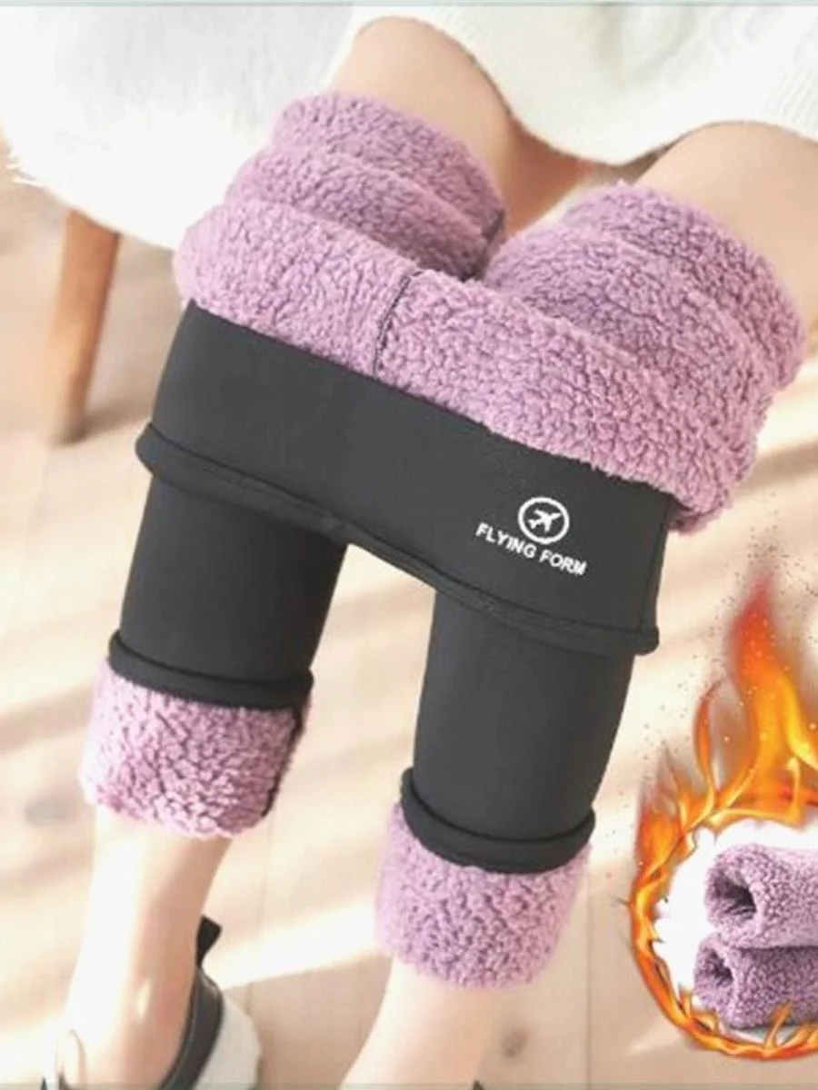 Calças de yoga femininas de cintura alta com forro de fce apertado quente bot novo outono inverno faion plus size calças casuais