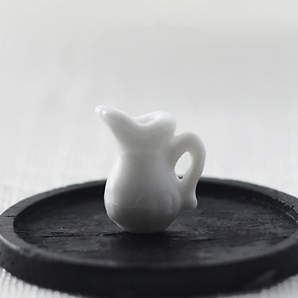 1Pcs 1/12 Dollhouse Accessories Miniatures Ceramics Kettle Mini Teapot Milk Jug Pot Model Toy for Doll House Decoration OB11 bjd