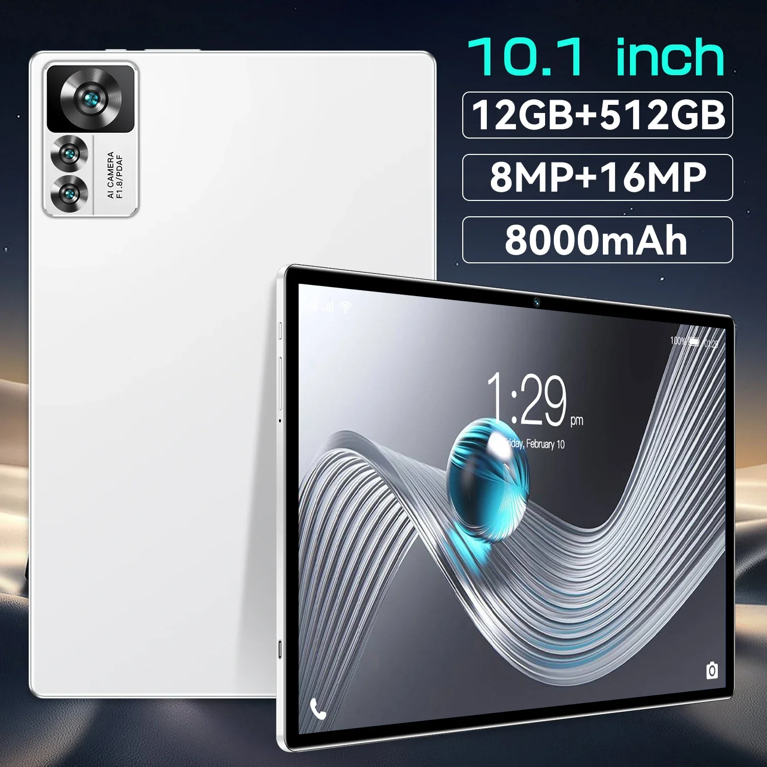 New arrival high quality 16g+ 512g memory study adult use Tablet 10.1 Inch tablet for study work