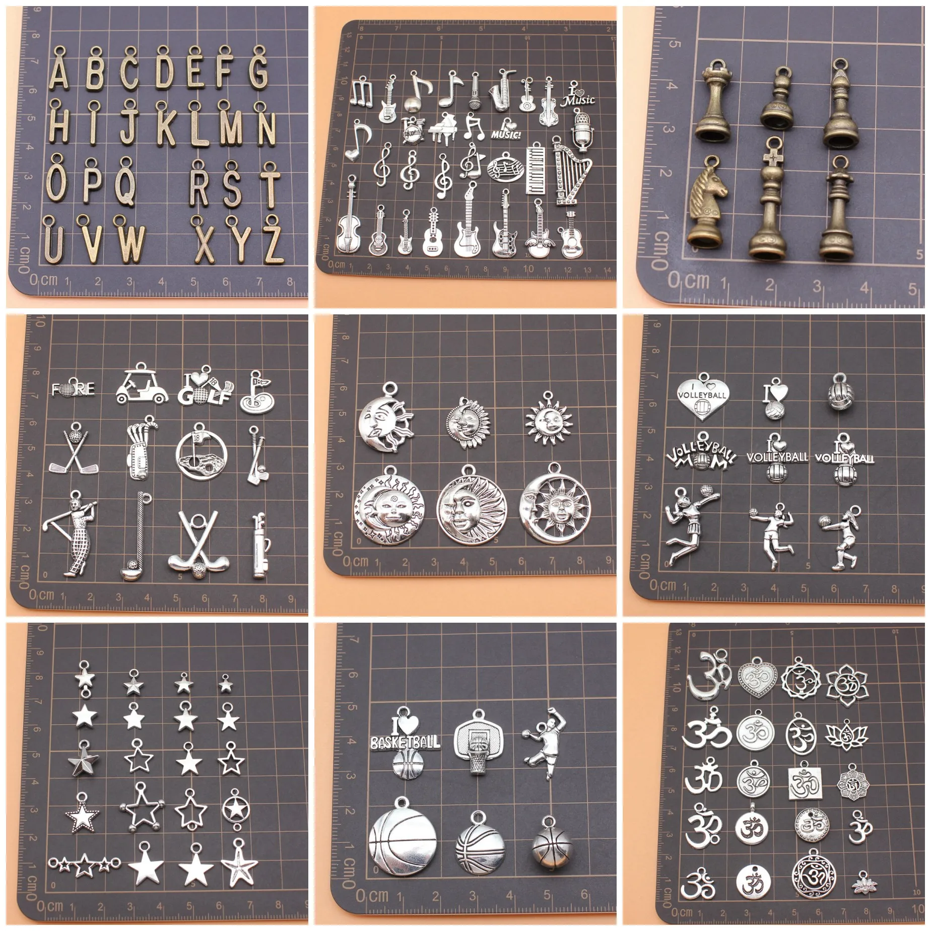 Vintage Study Sports Mixed Pattern Charms Pendant Bulk Jewelry Set Charms For Jewelry Making Bracelet Necklace DIY Craft Bulk