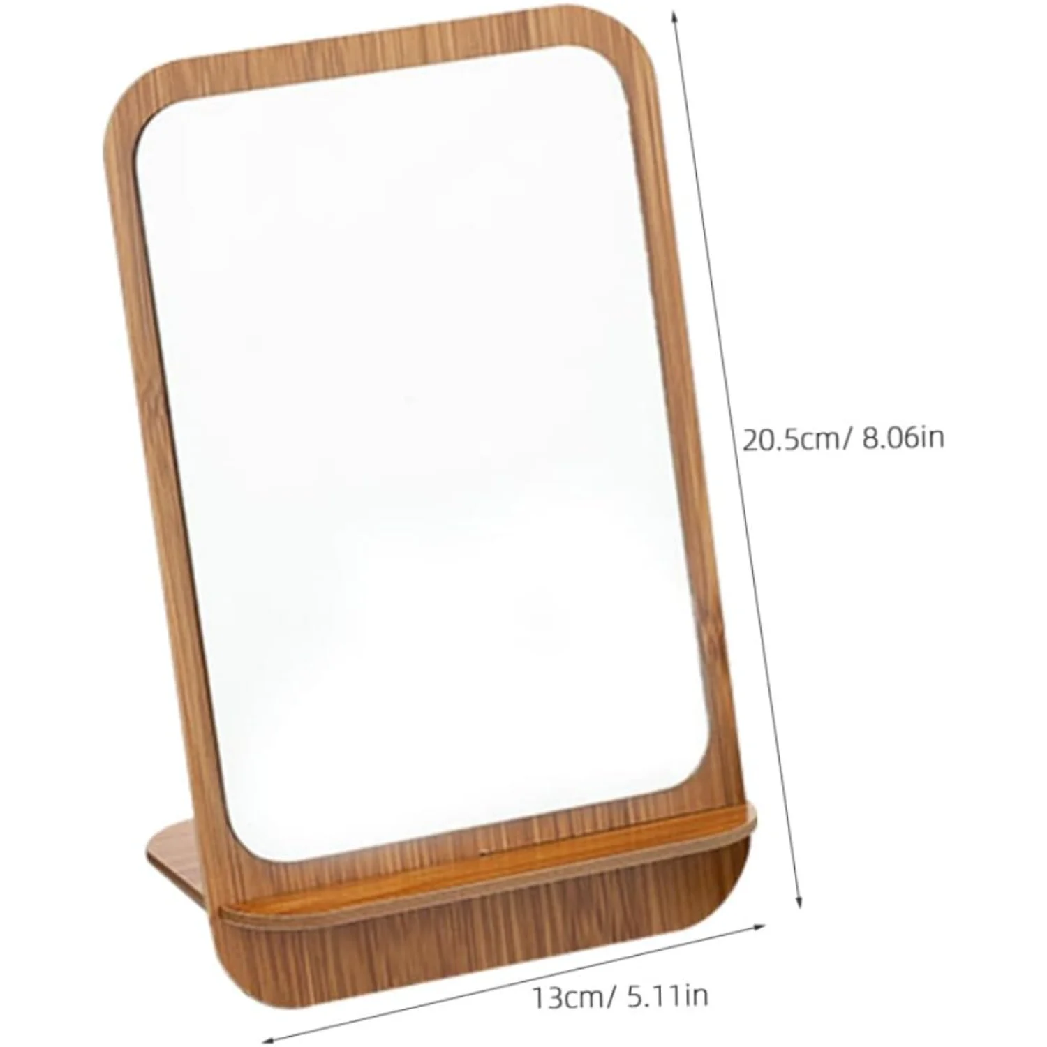 2 stücke Holz Holz Klapp Make-Up für Frauen Männer Friseur Friseur Tisch Spiegel Tisch Kommode Tragbare Stehen