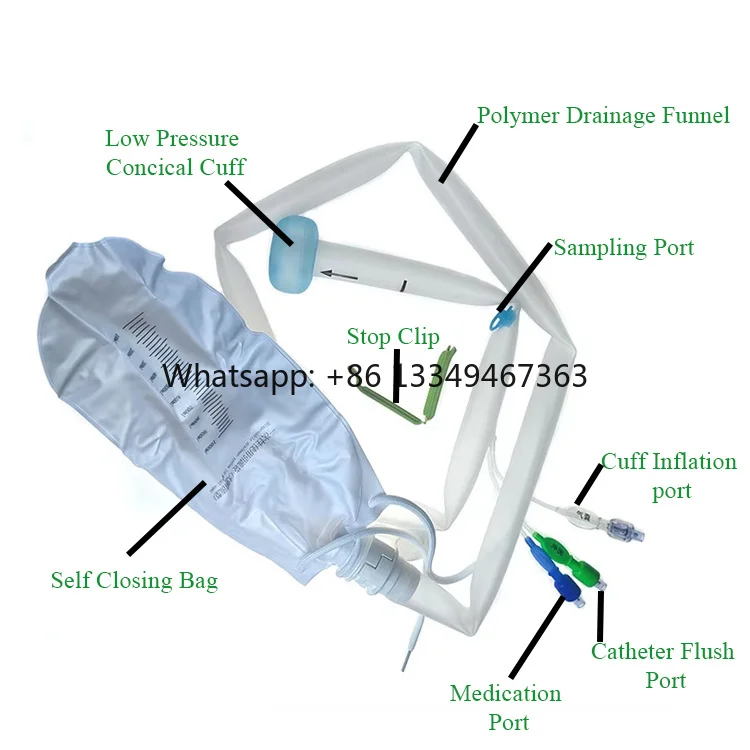 Medical Fecal Collector with Hydrocolloid Adhesive Stool Containment Fecal Management Systems(FMS) for ICU
