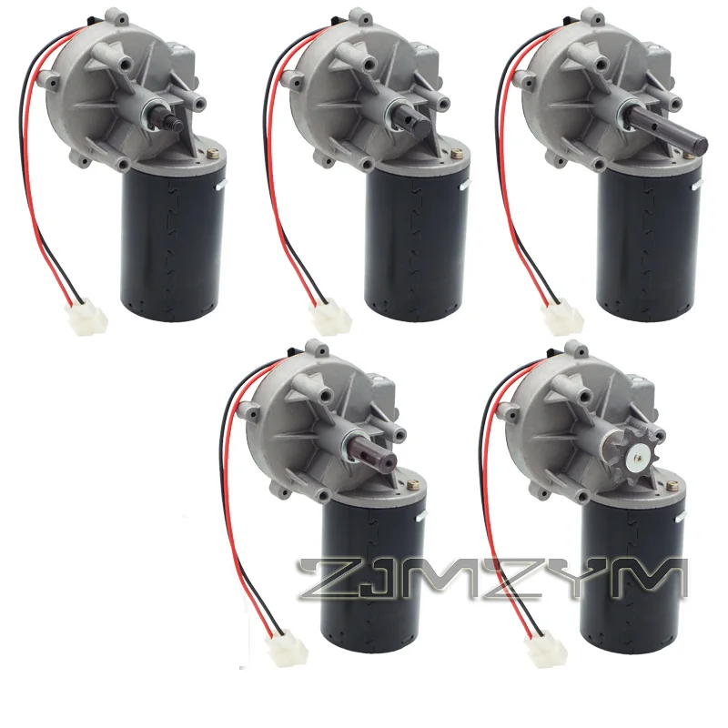 12V 80W High Torque Permanent Magnet DC Motor 12:1 Gear Reduction Ratio for Chestnut Stir-Fry Fertilizer Sowing Machine