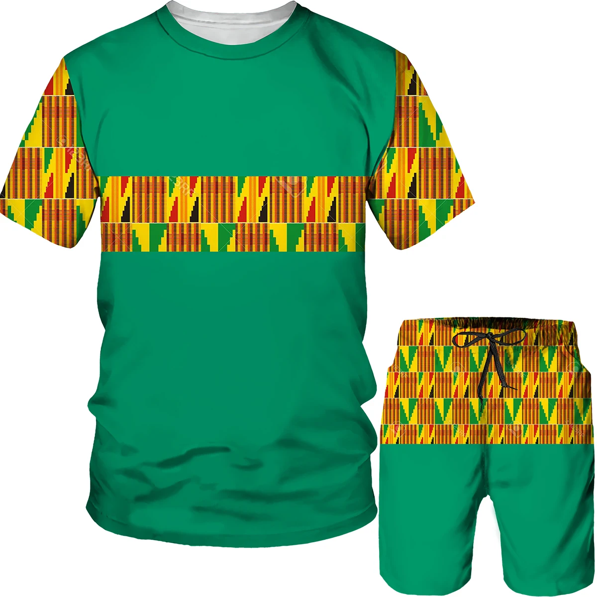 YUHA,African Dashiki Men Funny 3D Print T Shirt Shorts Men\'s Tracksuit Folk-custom Outfits Unisex Shorts/Suit Woman Mens Clothes