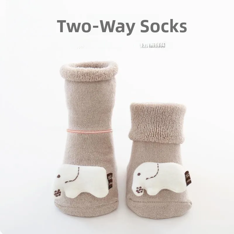 Newborn Baby Socks Anti-slip Cartoon Character Walking Socks Winter Collection  Seamless Durable Home Comfort Stockings