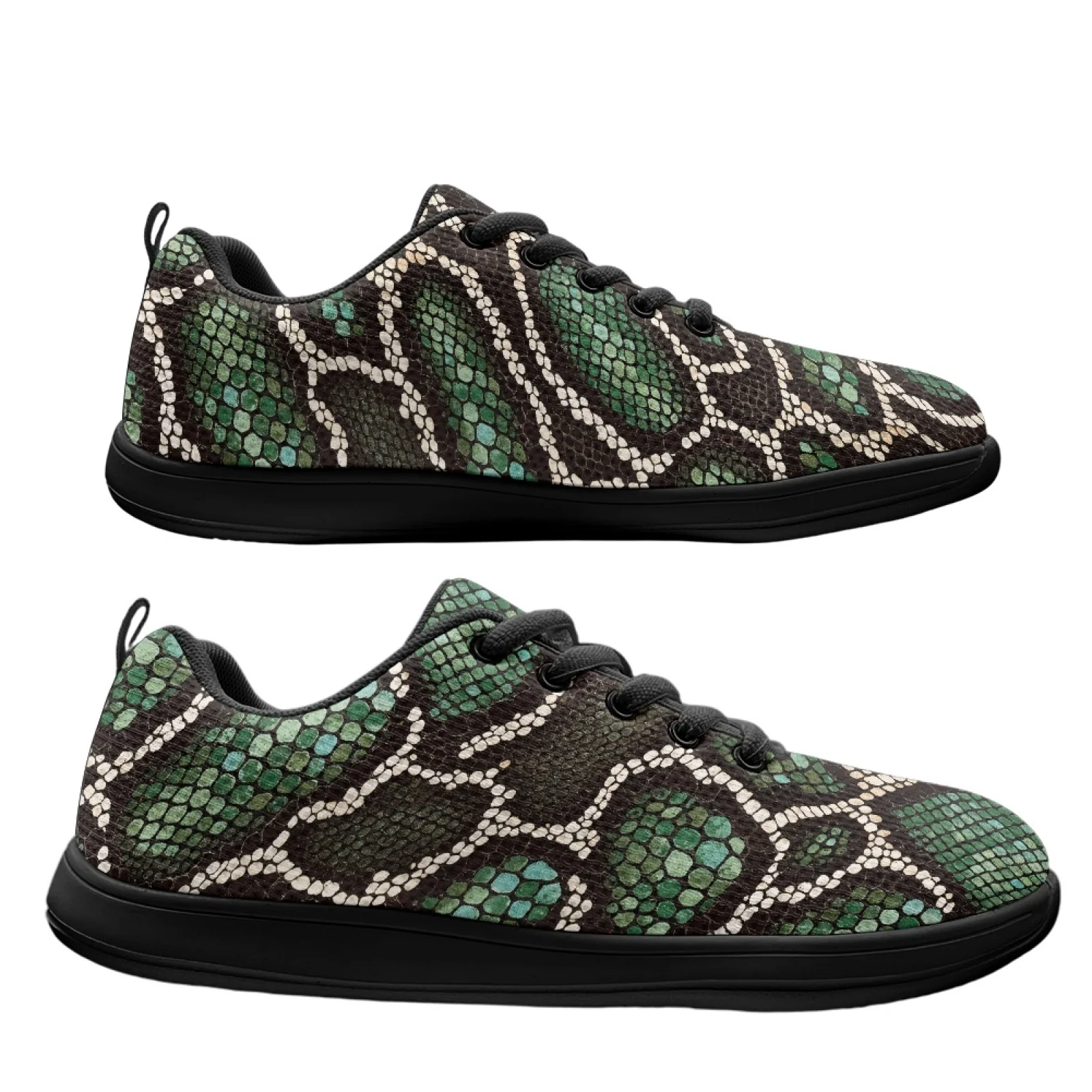 PENSTROLL Lightweight Tennis Running Shoe Breathable Mens Wide Sneakers for Indoor Men's Green Snake Skin