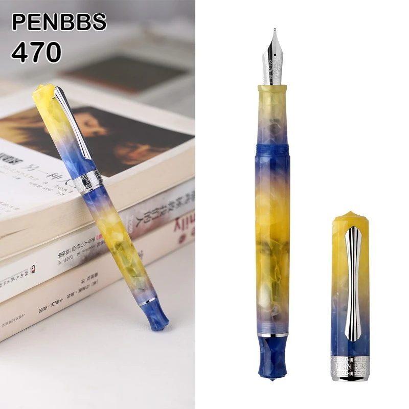 

PENBBS 470 Vacuum Filling Fountain Pen Large Capacity Clear Acrylic Pen School Supplies Stationery PK HONGDIAN MAJOHN JINHAO