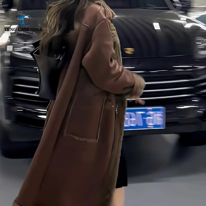 Fur Integrated Suede Lamb Fur Imitation Fur, Retro Medium Long Thick Standing Collar Coat, Women's Autumn and Winter New 2025