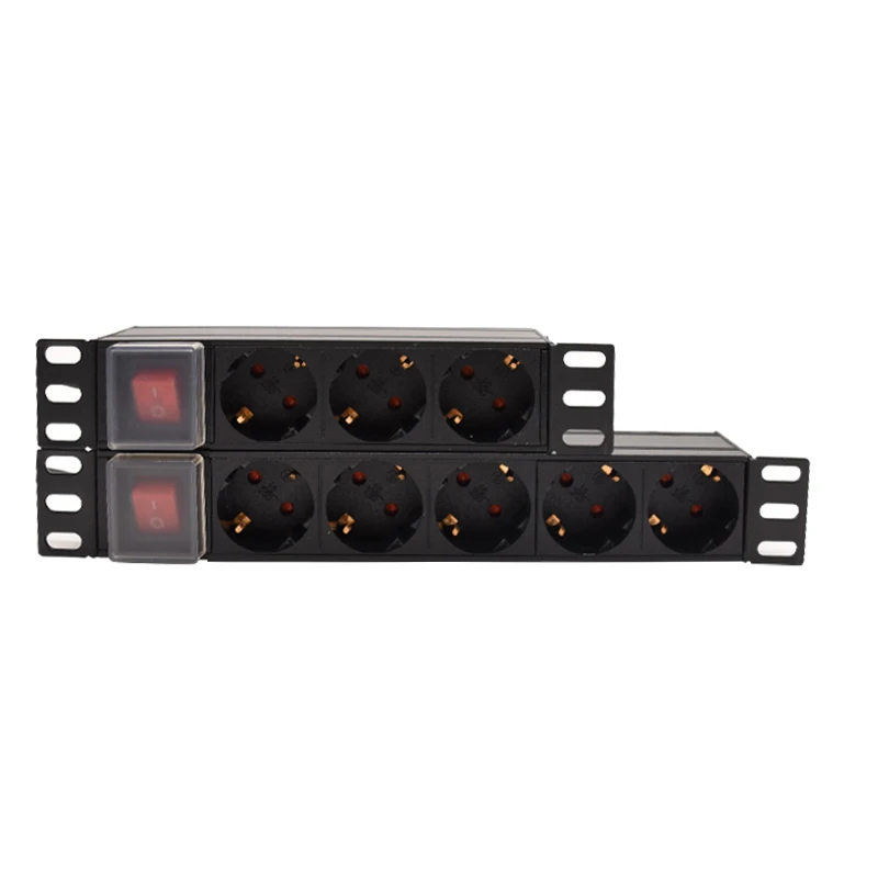 PDU Network Cabinet Rack Power Strip Distribution 16A 250V European Standard Socket Outlet with Switch 2M wire
