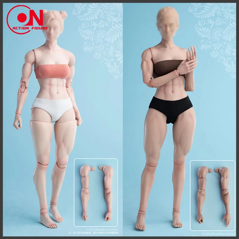 W magazynie Worldbox AT206 1/6 Female Muscle Joint Body Pale/Light Tan Soldier Action Figure Doll z grubą nogą i wymiennymi ramionami