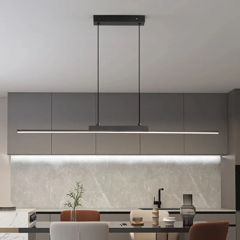 Modern LED Pendant Lamp Minimalist Creative Stripe Ceiling Hanging for Bedroom Design Bedsid Living Room TV Background Lighting