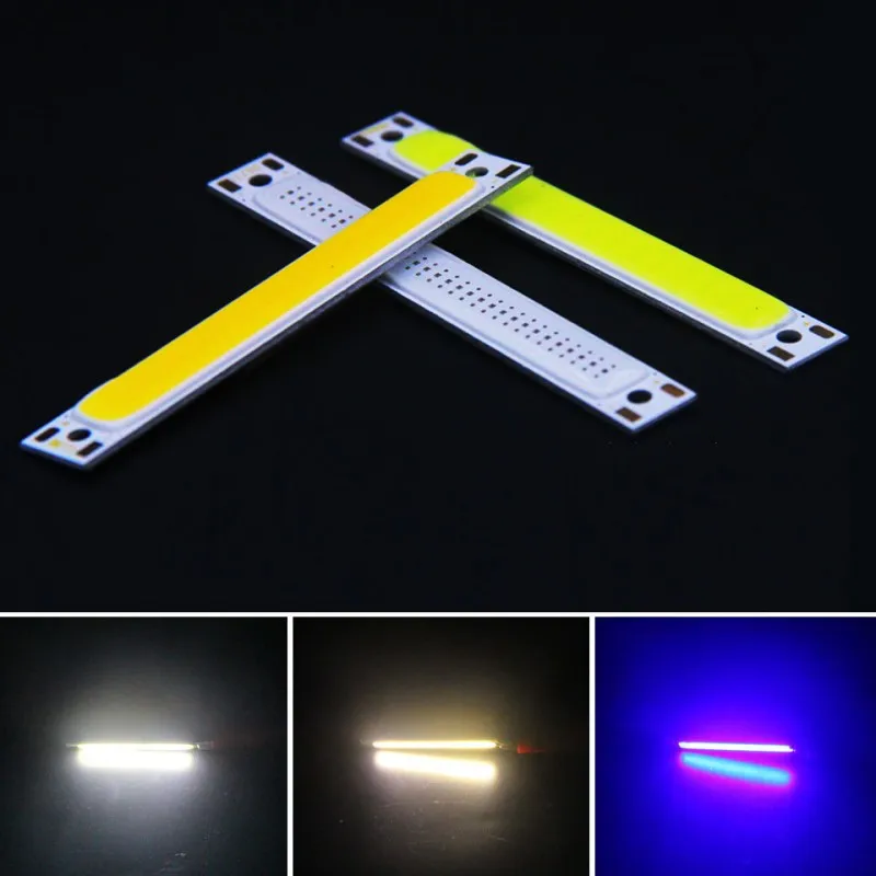 2-10PCS 60*8mm 3W COB LED Chips Panel  3V 6V DIY Bar Red blue green white Matrix On Lighting For Led Source Strip Chip Lamp