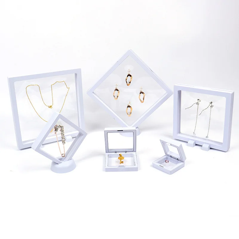 Transparent PE Film Jewelry Storage Box, Ring & Earring Case