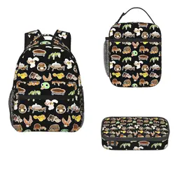 The Isle Of BIGsnax Bugsnax Pack Backpacks Girls Bookbag Students School Bags Cartoon Rucksack Lunch Bag Pen Bag Three-Piece Set