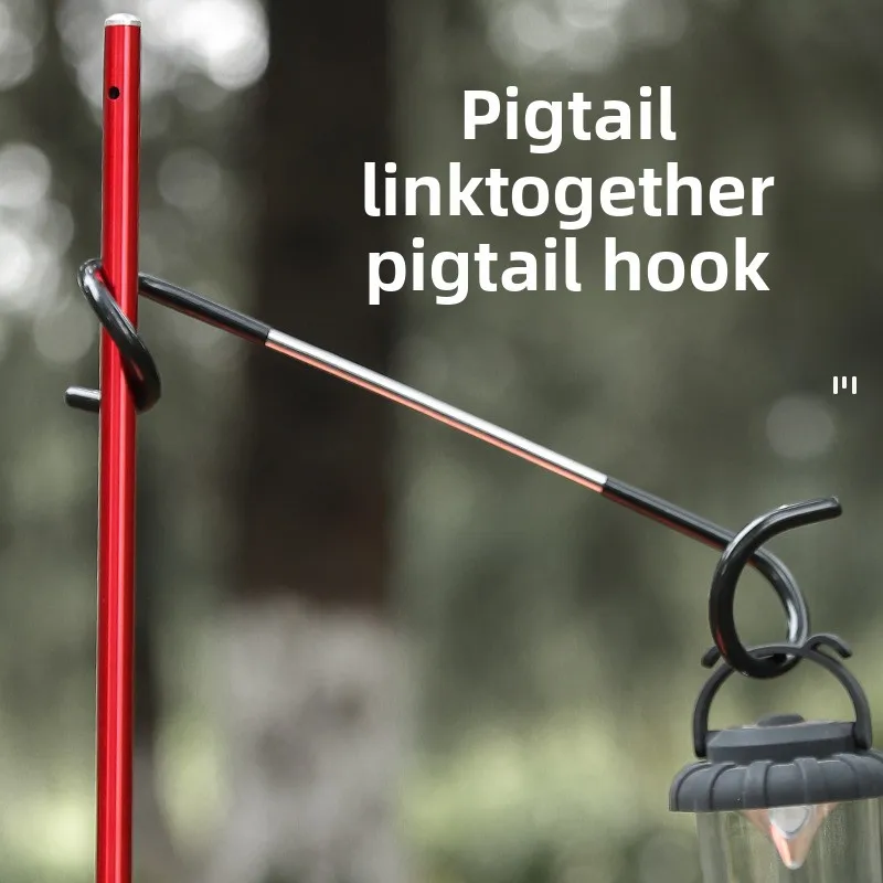 Outdoor Gas Light Hook Camping Multi-functional Metal Two-way Tent Light Pig Tail Hook S-shaped Double-headed Storage Hook