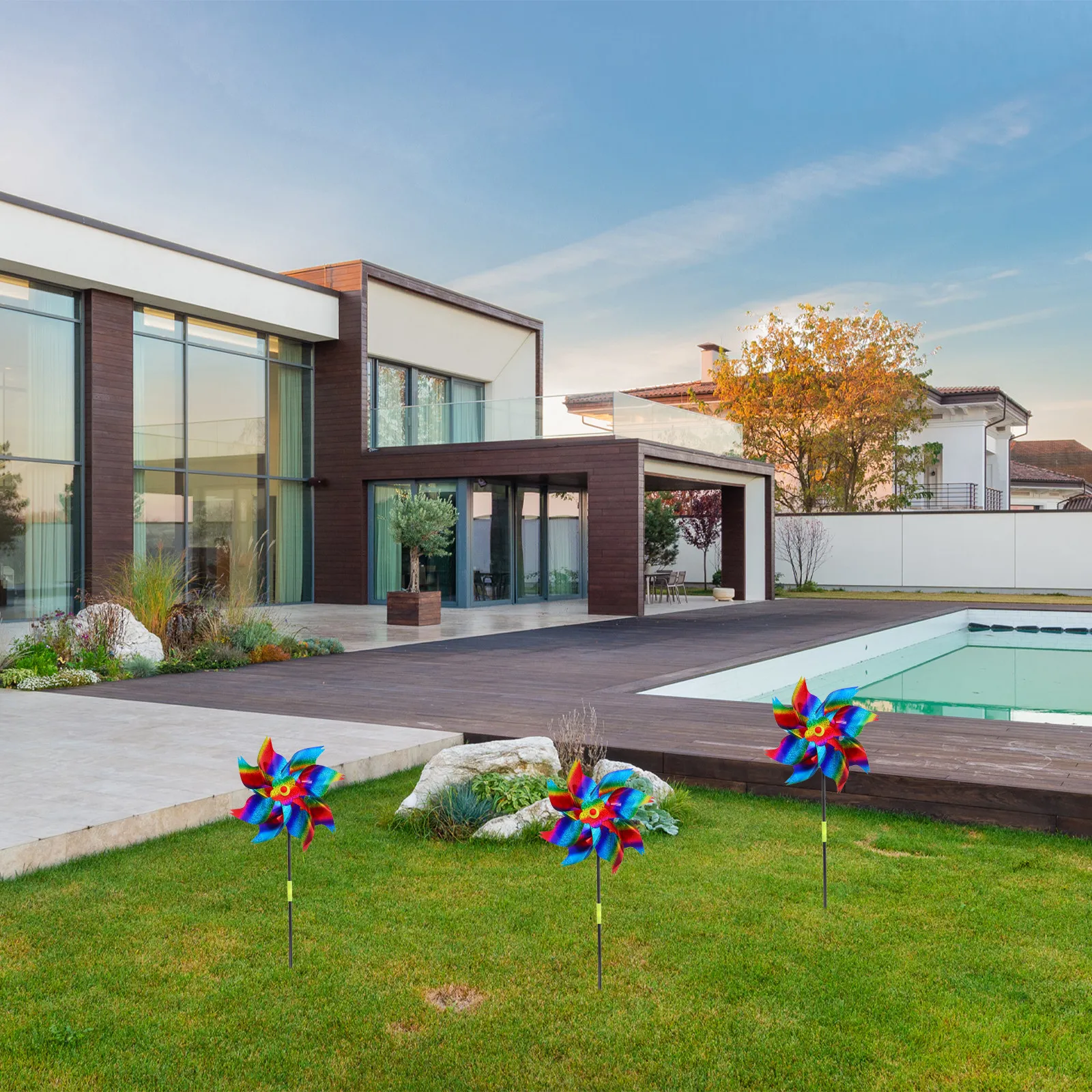 

Набор из 6 светоотражающих ПВХ-ветряных волшебных колес для отпугивания птиц, декор для сада и двора, украшение для газона, садовые ветряные мельницы