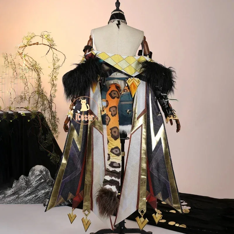 25COSGenshin تأثير Xilonen تأثيري حلي شعر مستعار موحد الذيل أغطية الرأس خواتم قلادة Natlan حفلة الهالوين للنساء الدعائم iCos #3