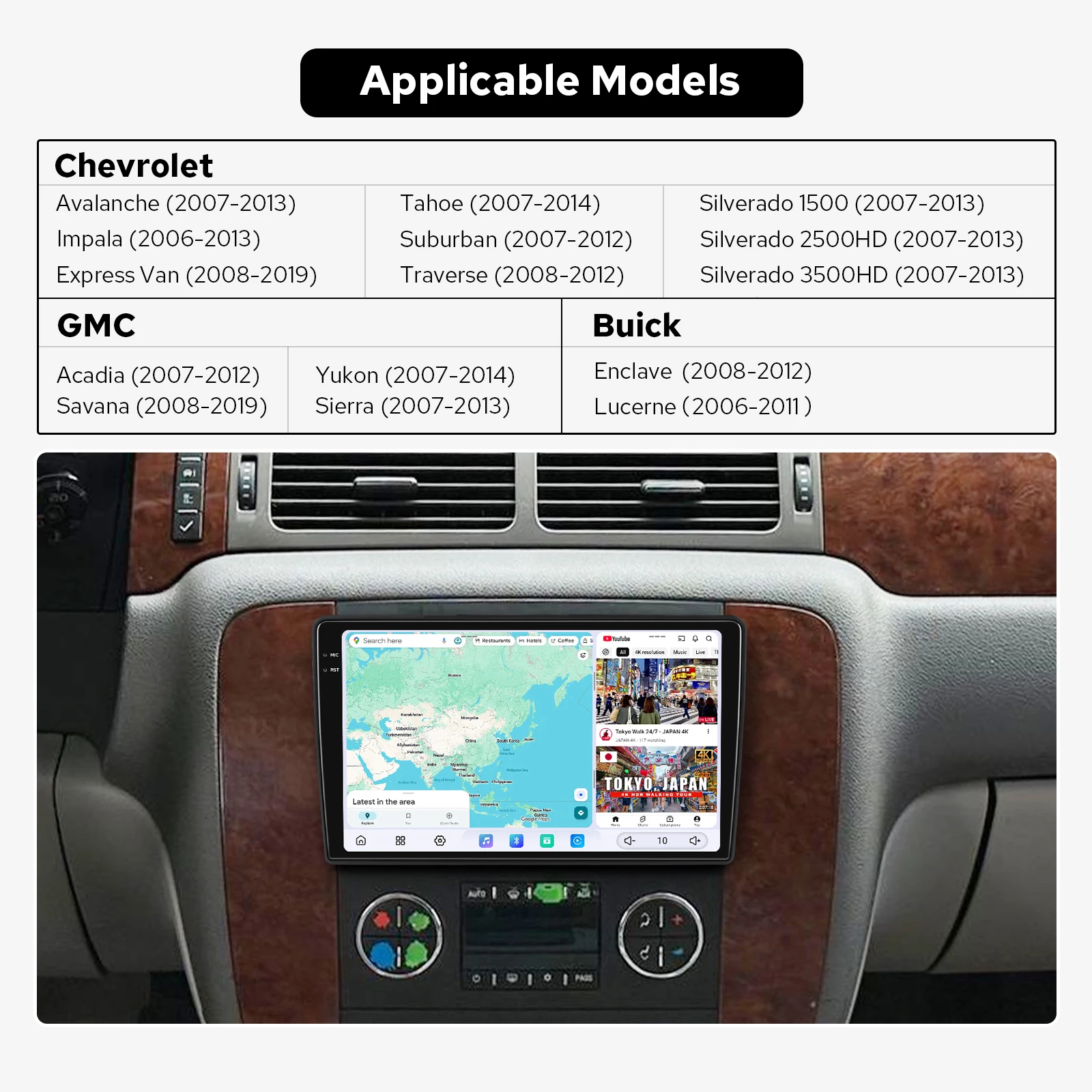 Plug & Play Android Auto Car Radio Stereo for Chevrolet/GMC/ Buick 10.4