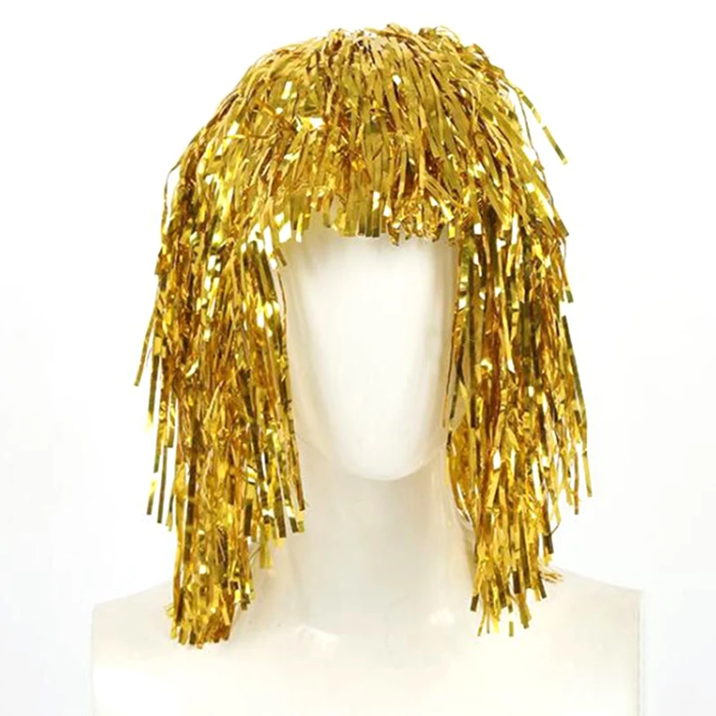 Foil Tinsel Wigs Hat Colorful For New Year Birthday Holiday Friend Gatherings Party Decorations Cool Hair Accessories