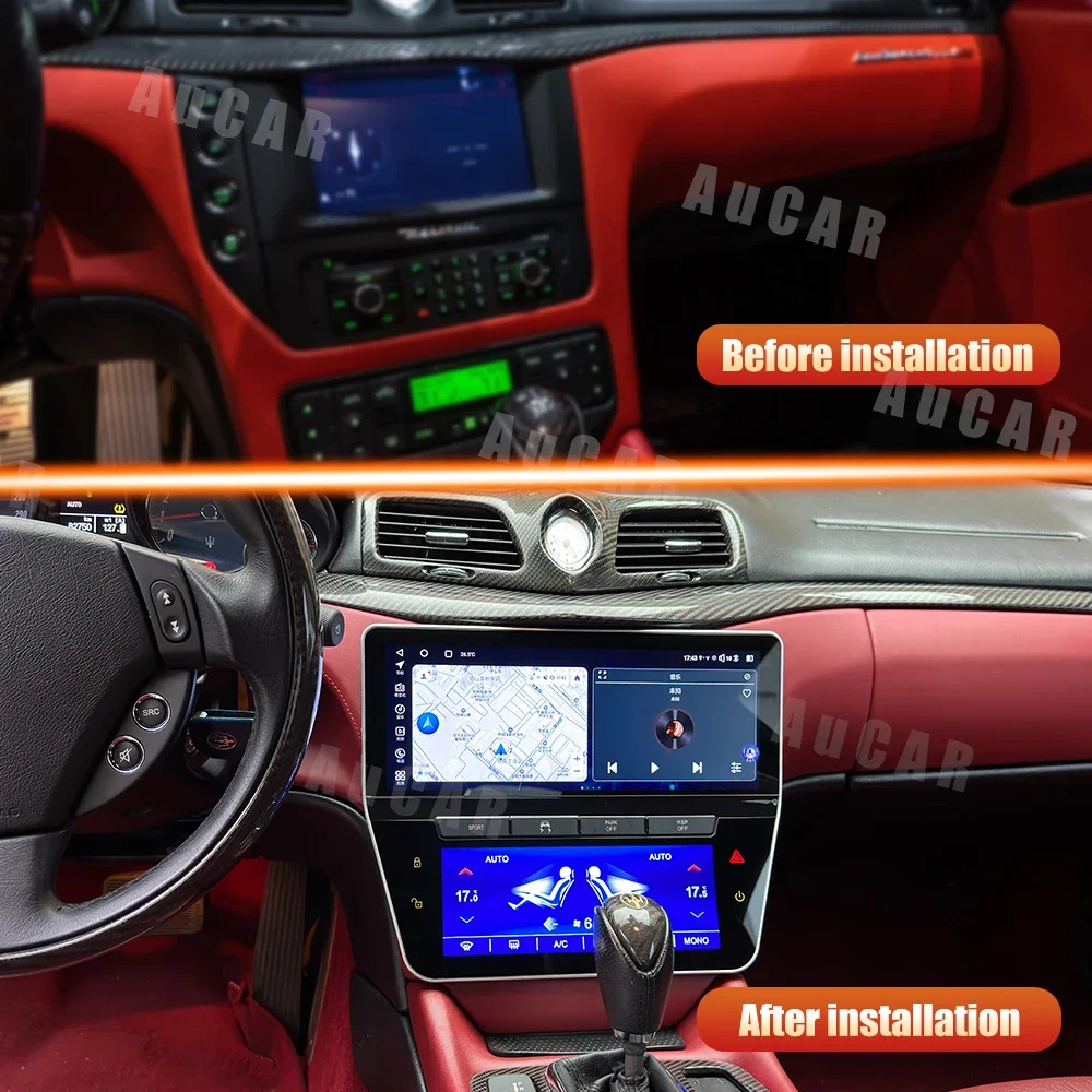 AuCar 12.3 Inch Big Screen Car Radio Android 12 GPS Navigation Head Unit For Maserati Granturismo (07-17) 1:1 Style 2024