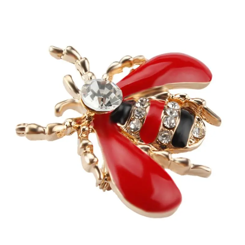 ZB91 Bee Brooch Enamel for Rhinestone Bug Honey Pin Exquisite Clothes Dress Scarf Dec