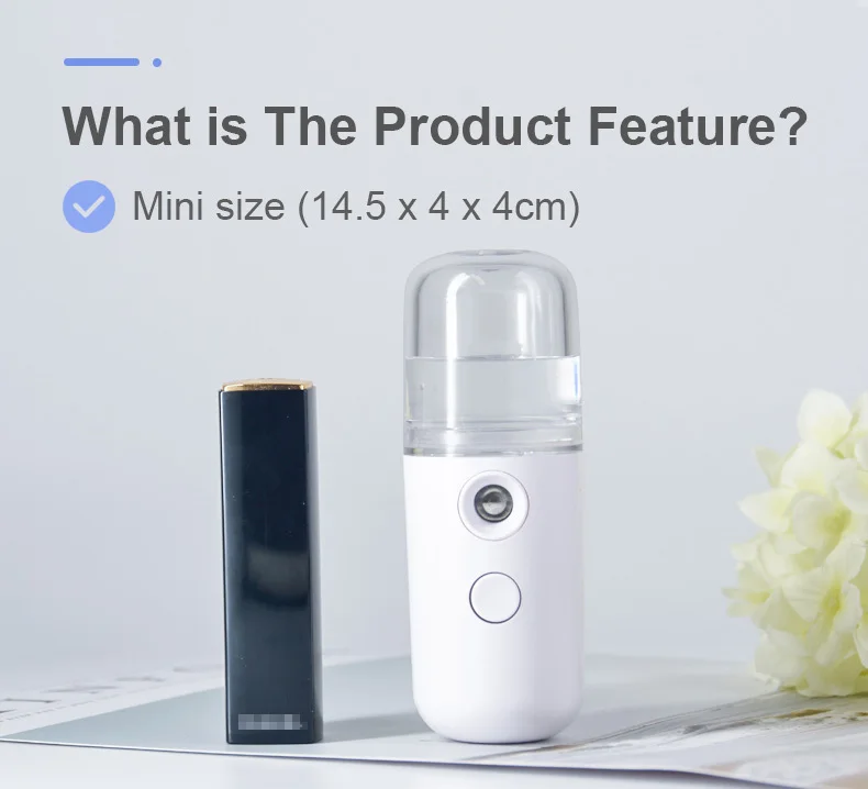 Dispositivo de humedad Facial 2025, recargable por USB, ABS, Mini bolsillo, portátil, Nano pulverizador de niebla Facial, vaporizador Facial Nano Mister