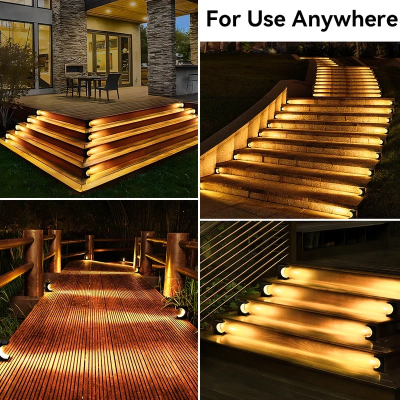 2Pcs/4Pcs Outdoor LED Solar Stair Light IP65 Waterproof Deck Lights For Stair Step Porch Patio Garden Terrace Balcony Decor