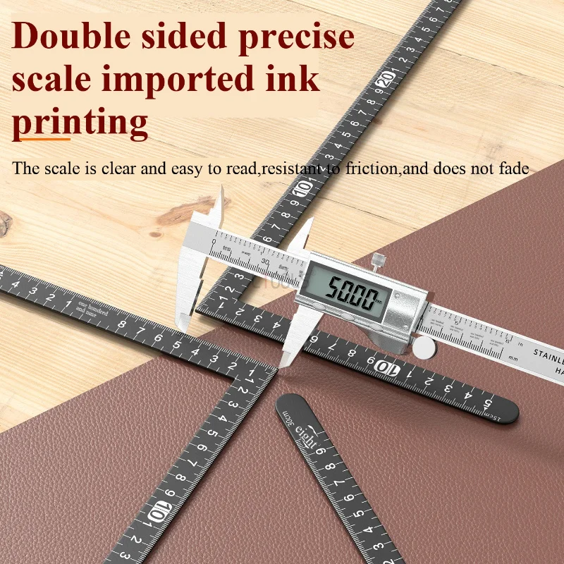 Mini Carbon Steel Right Angle Square Double Sided Metric Scale 90 Degreealign Gauge for Leather Cutting Measuring Layout Tool