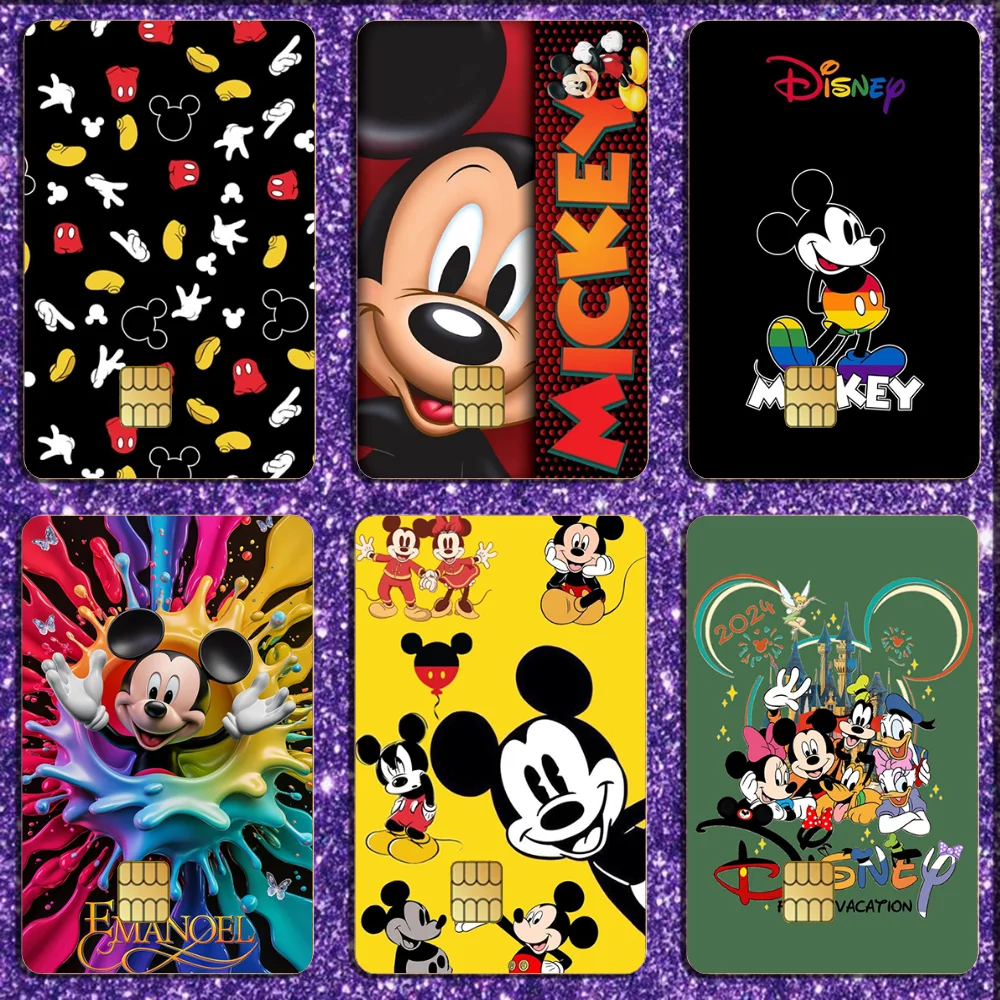 M-Mickey M-Mouse Stickers For Debit Bank Credit Cards Metro Bus Pass Sticker Decoration Cover 4PCS Card Skin