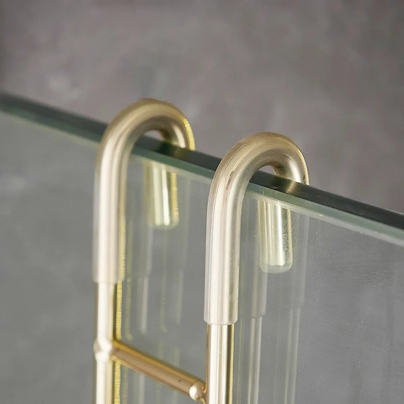 304 Stainless Steel Hook Free Punching Bathroom Shower Door Hook Over Glass Door Kitchen Cabinet Door Back Type Storage Hanger view 5