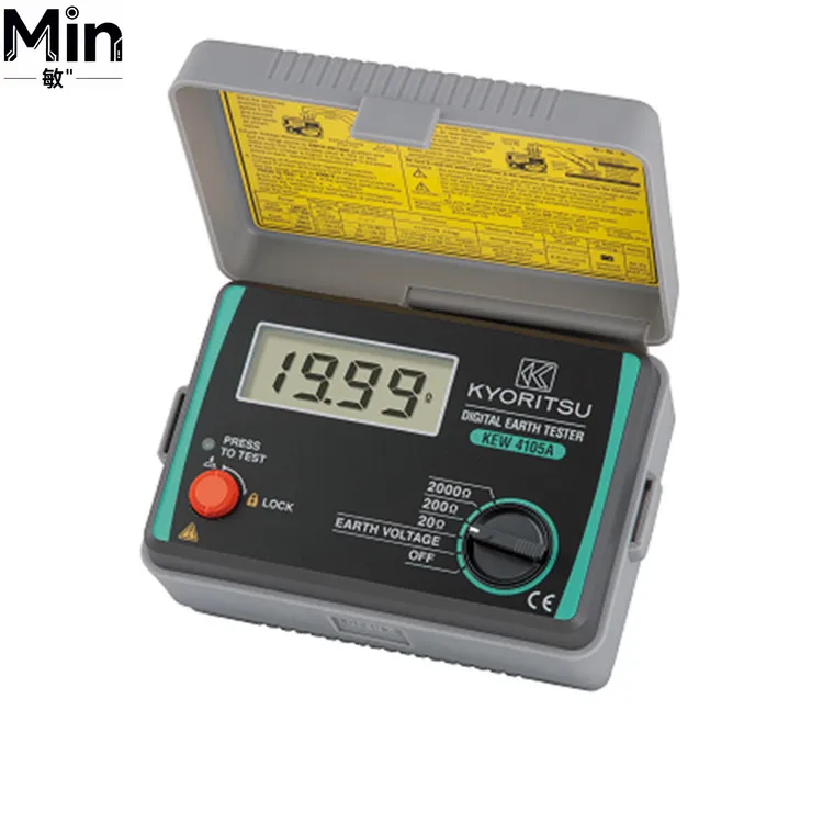 KYORITSU KEW 4105A-H Grounding Tester Digital Earth Resistance Tester with Hard Case