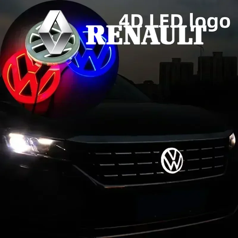 

VW 11cm 4D/5D Logo Light LED For VW Bora Golf Jetta POLO MAGOTAN Passat Rear Badge Light Front Grille Logo Light Trunk Sticker