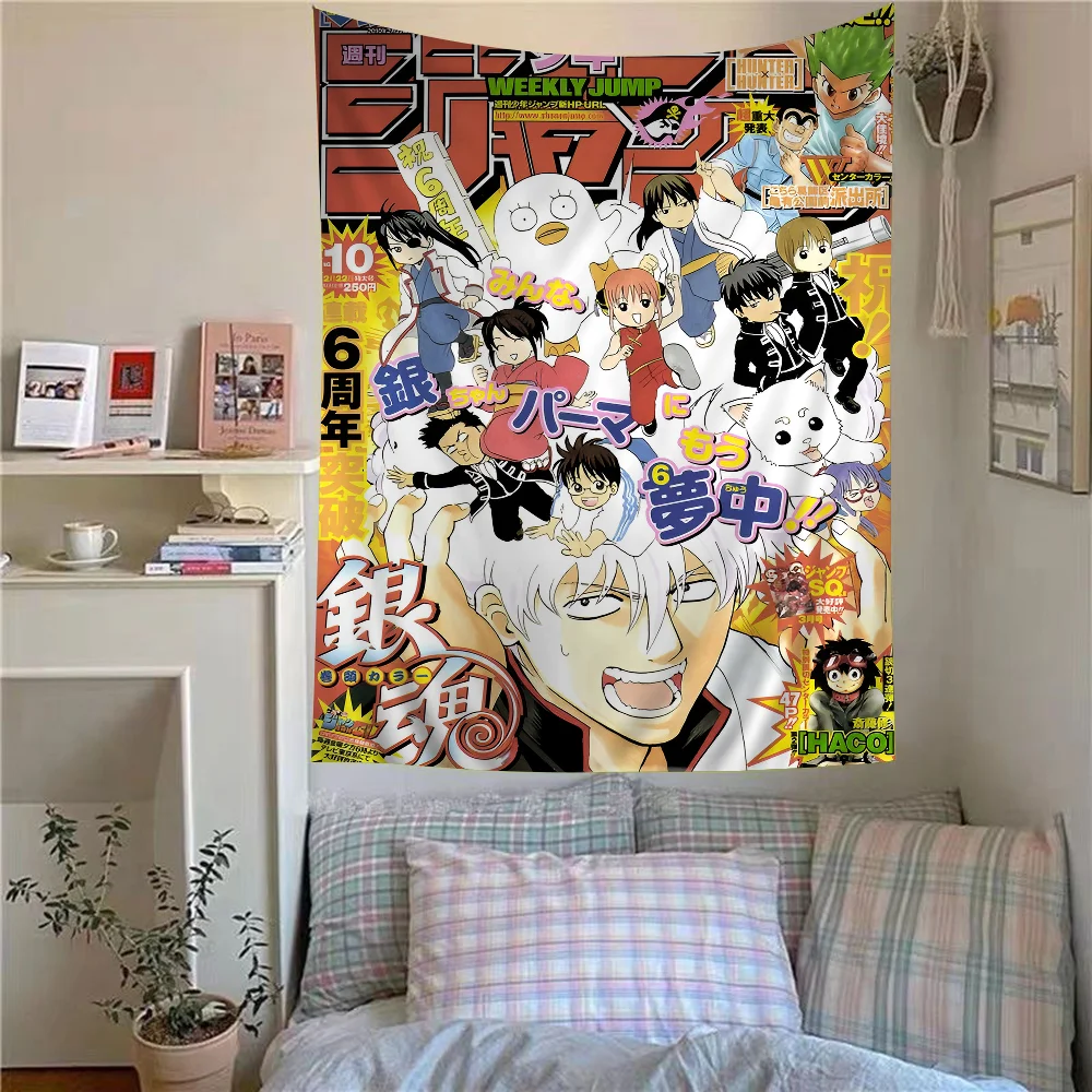 GINTAMA Anime Cartoon Tapestry Art Science Fiction Room Home Decor Wall Hanging Sheets