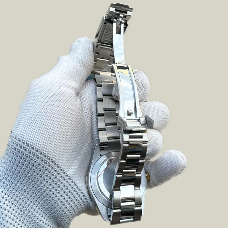 ل NH35 ساعة ميكانيكية سجل الكلب الأسنان الدائري تعديل المحار الأبدي سلسلة نموذج 316L الفولاذ المقاوم للصدأ الياقوت الزجاج #6